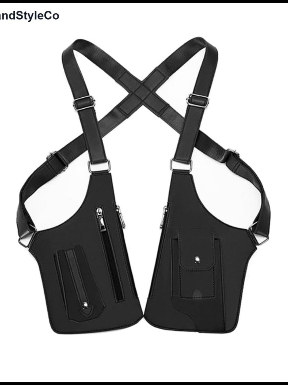 PU Leather Crossbody Bag with Hidden Underarm Wallet Anti-Theft